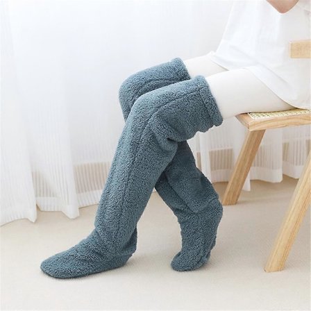 Vinter Termiske Sokkesko, Dame Fuzzy Fluffy Cozy Warm Over Knee Lange Sovesokker Myke Sokkesko
