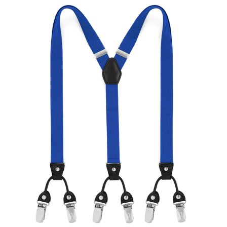 Wąskie szafirowe szelki dla mężczyzn - Szelki na klipsy