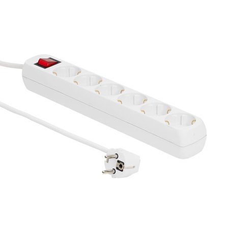 MicroConnect 6-way Schuko Power Strip