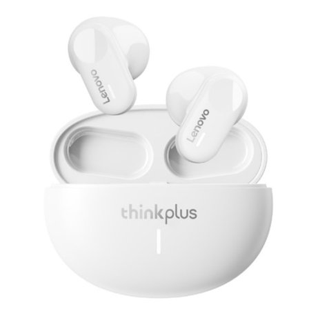 Vita Lenovo LP19 Trådlösa Hörlurar Bluetooth 5.1 TWS Sport Hörlurar In-Ear Hörlurar med Dubbla HD-Mikrofoner