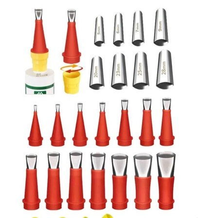 27 stykker Rustfrit Stål Caulk Dyse Applikator Med Base Caulking Finisher Forseglingsmiddel Finish Badeværelse Sink Dyse