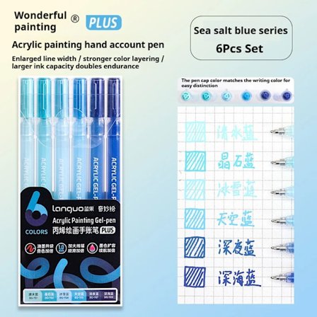 LANGUO 90/6 Färger Akrylmålnings Gelpenna 1.0mm Målning Ritning Skrivning Konstmarkörer Pennor Student Graffiti Akrylfärg Pennor