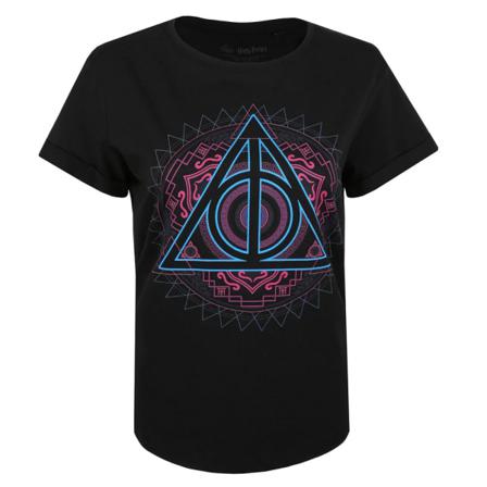 Harry Potter Dam/dam Deathly Hallows T-shirt M Svart