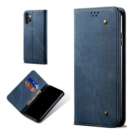Jeans Samsung Galaxy A32 5G flip case - Sininen