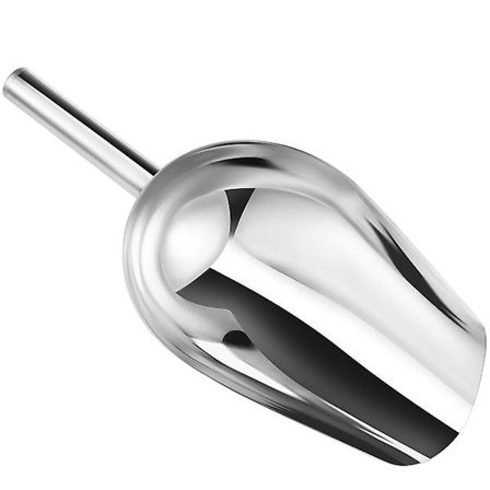 1 st Is-skopa i Rostfritt Stål, Korn-Skopa, Multifunktionell Mjölskopa, Risskopa för Te, Godis, Dessert, Bönor, Mat (33x14.5cm)Silver33X14.5cm