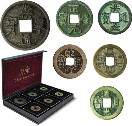 Kina 1149-1851 - Samling af kejserlige Cash-mønter - 6 mønter - Fin/meget fin stand