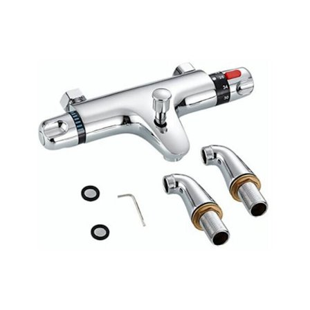 FlkwoH Termostatisk Duschblandare Termostatisk Duschkran Exponerad Duschhuvud med Påfyllningsmunstycke Krom