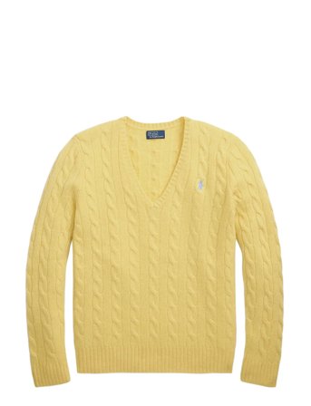 Polo Ralph Lauren | Cable-Knit Wool-Cashmere V-Neck Sweater | L