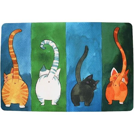 Puun ja värin yhdistelmä sisätilojen ovimatto ulkokäyttöön, kissamatto PVC:stä, helppo puhdistaa, erittäin kestävä ja liukumaton (40 x 60 cm)