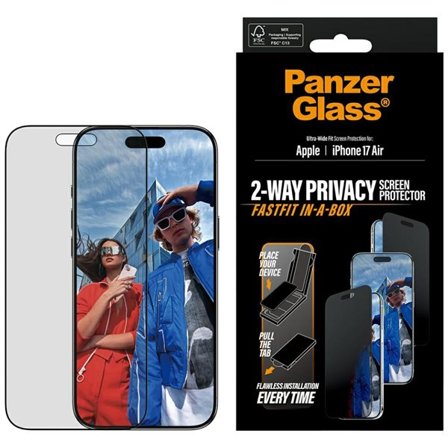 PanzerGlass Ultra-Wide Fit Fastfit Privacy Glass til iPhone Air