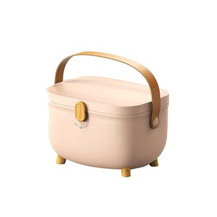 Plast Medisin Oppbevaringsboks Oval Dobbeltlagers Multi Grid Stor Kapasitet Medisinsk Boks Organizer for Hjem Dorm Rosa