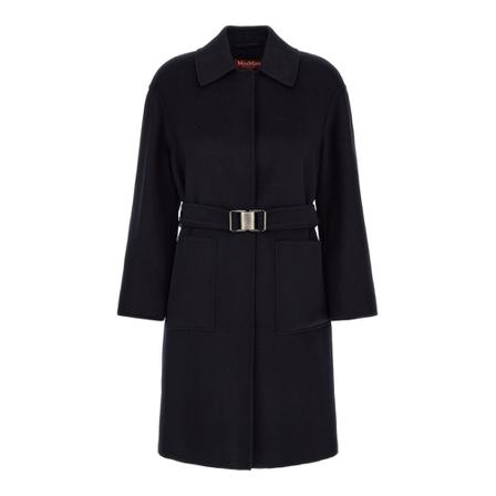 Max Mara Studio, Belted Coats Zwart, Dames, Maat:XS