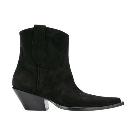 Maison Margiela, Mid-calf western boots in suede leather Czarny, Kobieta, Rozmiar: 36 EU
