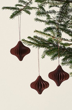Jotex - Zawieszka Dekoracyjna, 3 Sztuki Ciemnoczerwony - ADELA, - Kup Ozdoby choinkowe firmy Jotex