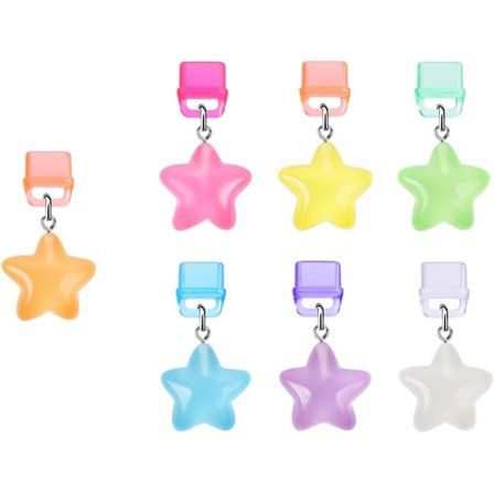 Kindle Pölysuojuskoru, 7 kpl Söpö Kirjamainen Tähti Hohtaa Pimeässä, Type C/USB C Pölysuojusportin Suojatarvikkeet IPhone Lahjaksi (Tähti)