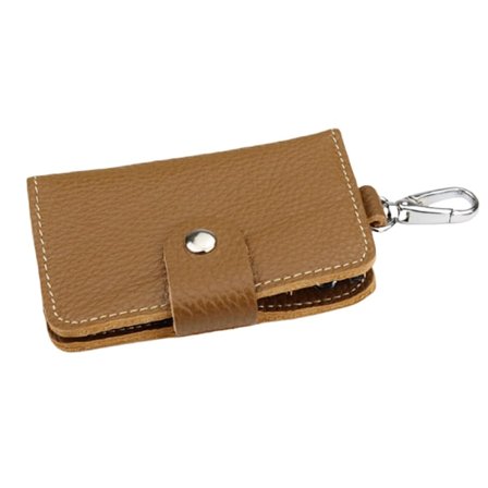 Leather Keychain for Men - Slim and Compact Key Holder Brown