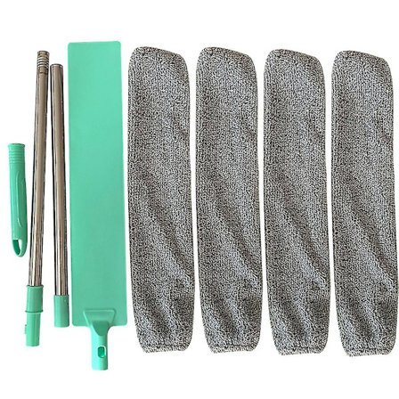 Bedside Dust Borste Långt skaft Mopp Återanvändbar Microfiber Duster Sopborste