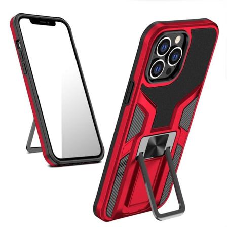 Shockproof Hybrid Suojakuori With Kickstand For iPhone 13 Pro Max - Punainen Red