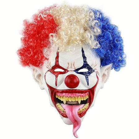 Halloweenmask Skrämmande Tandfylld Tunga Ut Clownmasker Maskeradmasker Glasögon Cosplay