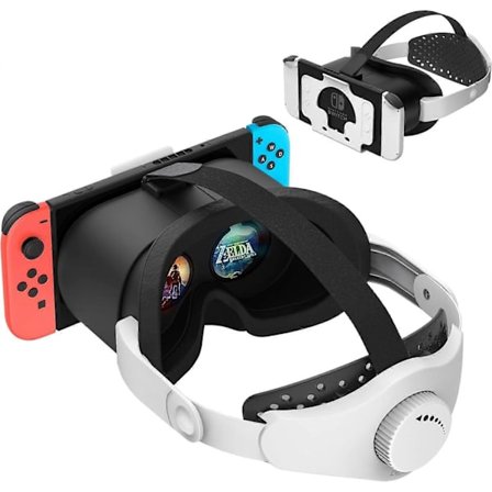 Opgraderet VR-headset til Nintendo Switch & Switch OLED-model, Switch VR-briller med justerbare HD-linser og hovedrem med drejeknap