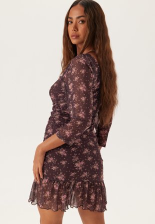 BUBBLEROOM - Short Mesh Ruched Dress - M