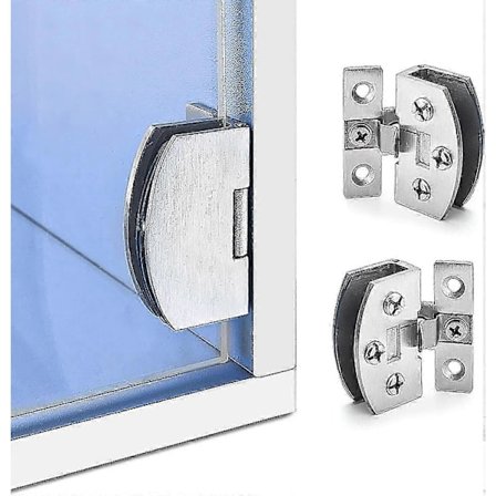 Skåpdörr gångjärn i glas 2 st för vitrinskåp