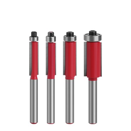 4-delt træbearbejdningsfræsersæt med 1/4 tommer skaft - trimnings- og kantværktøjer