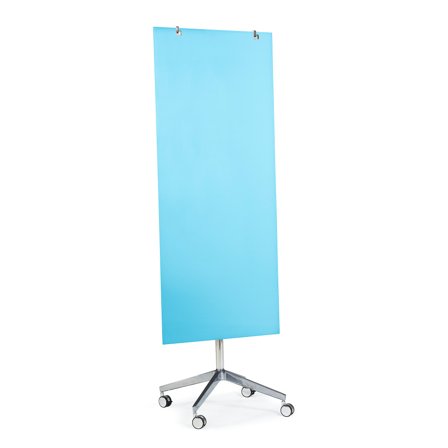 Mobile glass writing board STELLA, 650x1575 mm, light brown