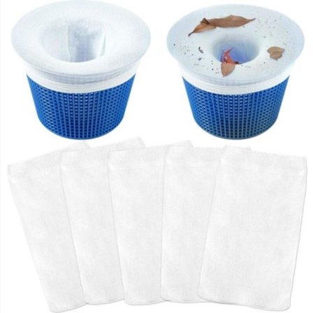 5-pakning bassengsokker for finmasket basseng og spa-filter