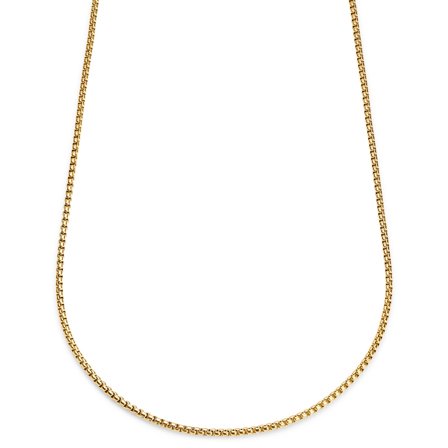 Essentials | 3 mm Gold-Tone Curved Box Chain Necklace for Men - Chain necklaces