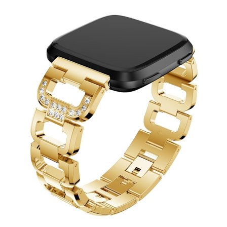 Rhinestone Metal Rem til Fitbit Versa/Versa 2 Guld