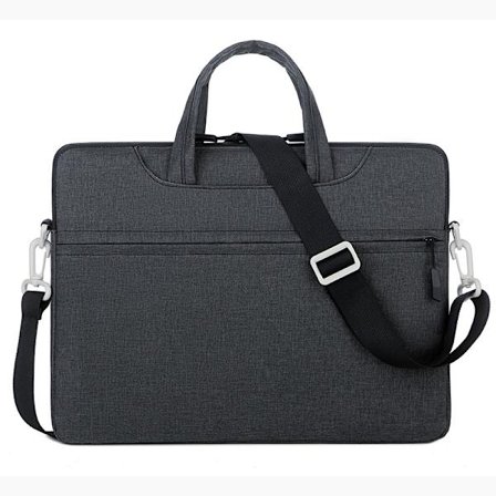 ING Laptop taske, business stil, enkelt skulder/crossbody taske - med skulderrem - 15,6 tommer - Sort