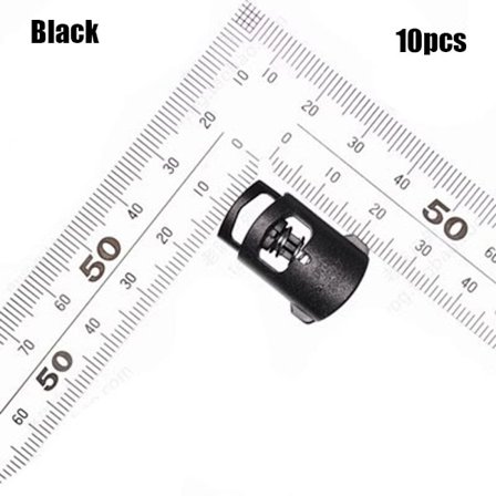 10stk Tactical Cord Lock Toggle Stopper SVART