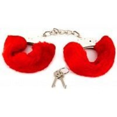 Handbojor - Stålmanschetter täckta med röd päls