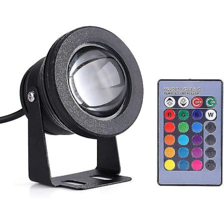 Undervands Lampe, Undervandsbelysning Yacht Spot Light Vandtæt Lampe Sort Ip68 10w 12v Rgb Led Båd (farve : Sort)[D]