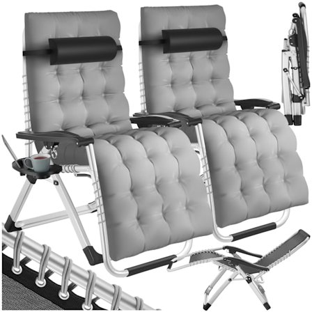 Hopfällbar solstol Cloud, steglöst justerbar