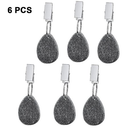 6 Stykker Borddukvekter Hjerteformet Stein Borddukvekter Metallklips Bordduk Henger Stein Borddukvekter For Utendørs Piknik Familie