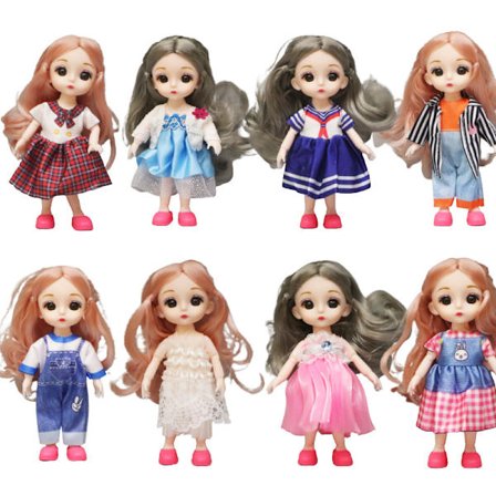 8-delt 17cm BJD Dukke Jente Barn Dukke Multi ledd Movab