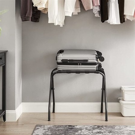 Vikbar bagagepall i metall – svart