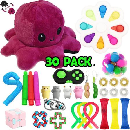 30 Pack Fidget Toy Set Pop It Sensory Toy För Vuxna & Barn Pack Q