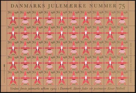 Danmark - Julemærkeark 1978 - Takket - Ufoldet