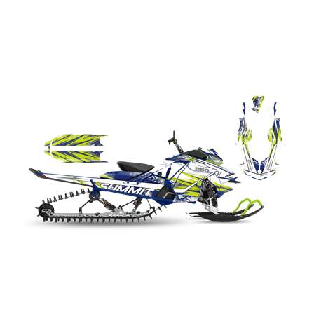 SweTown Dekalkit List-Dark-Blue-Lime - Ski-Doo MXZ X-RS 600R E-Tec 2019-2020