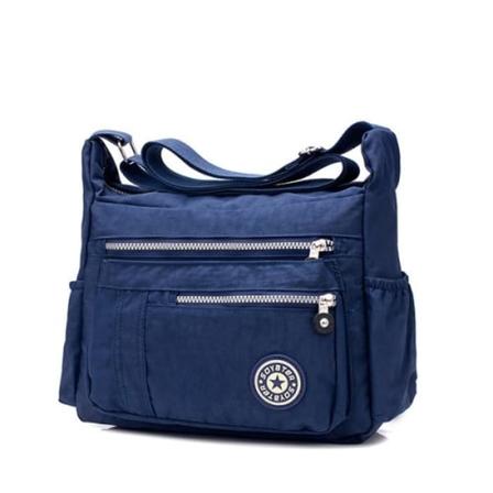 Casual Axelväska Vattentät Nylon Stor Kapacitet Messenger Bag för damer Blå Lila