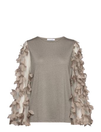Hero Top Bluse Langermet Beige Ida Sjöstedt*Betinget Tilbud
