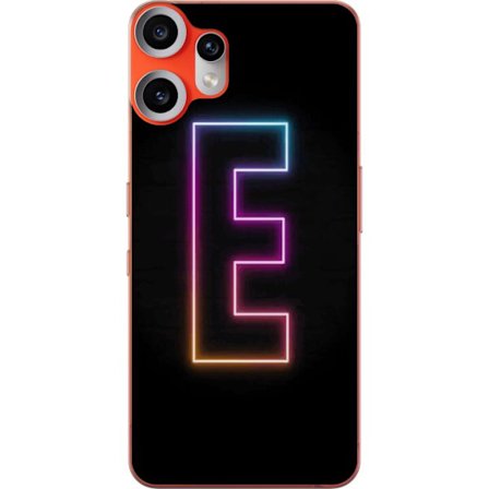 Yhteensopiva Puhelinkuori Nothing Nothing CMF Phone 2 Pro Minimalistinen neonkirjain E kirkkaissa väreissä tummaa taustaa vasten modernissa ja tyyli