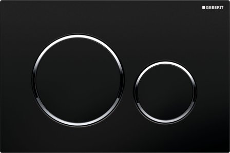 Geberit Sigma20 Spyleplate Svart/blankforkrommet, Baderom