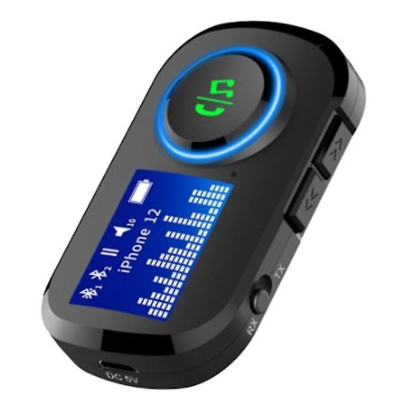 Bil LCD-skärm Ljudsändare Mottagare Bluetooth 5.0 Aux Stereo MP3-spelare Handsfree Samtal Wi