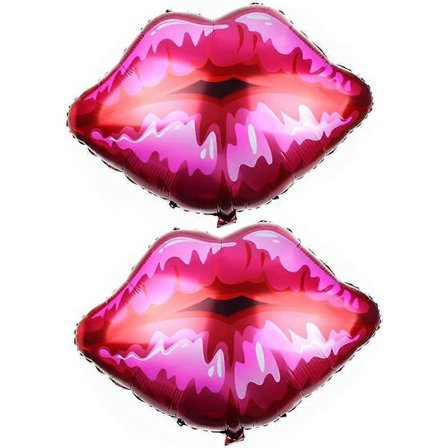 Suuret punaiset huulet -ilmapallot hääpäivän ystävänpäivän kosintaa varten, avioliittoon menon koristeeksi