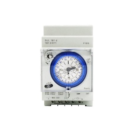 – Analog timer med synkronmotor och dagsprogram, timer, 12VAC/DC