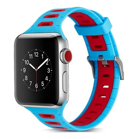 Apple Watch 38mm kaksivärinen ranneke - Sininen / Punainen